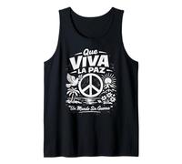 Que Viva La Paz Spagnolo Segno della Pace Colomba Tramonto Positivo Canotta