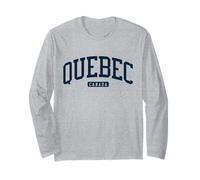 Quebec Canada College University Style Navy Maglia a Manica