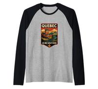 Quebec - Castello di Je Me Souviens Maglia con Maniche Raglan