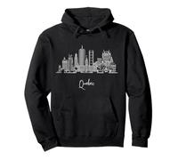 Quebec, orizzonte, città, francese, viaggiare, souvenir, nero, paesaggio urbano Felpa con Cappuccio