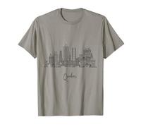 Quebec, orizzonte, città, francese, viaggiare, souvenir, nero, paesaggio urbano Maglietta