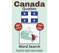 Quebec Word Search Puzzle Book: Search with Easy to Read Print about Quebec cities, plant life, wildlife and more | 6x9 inches, 110 pages | 50+ Puzzles ... Gifts for Vacations, Holidays & Free Times