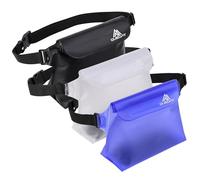 Queday Confezione da 3 sacchetti impermeabili con cinturino in vita, borsa impermeabile touch con cintura regolabile per telefono oggetti di valore per nuoto, snorkeling, canottaggio, pesca, kayak,