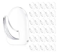 Queekay 30 Appendiabiti da Parete Adesivi Trasparenti Appendiabiti per Finestra di Natale Appendini per Anelli Ganci a Parete Riutilizzabili Trasparenti con Adesivo Antitraccia per Cucina Bagno