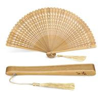 Queekay Ventaglio Pieghevole in bambù Ventaglio Portatile Estivo per Donna Ventaglio Cinese Vintage Intagliato nella cavità Ventaglio Manuale Pieghevole in bambù per Decorazione da Parete Casa