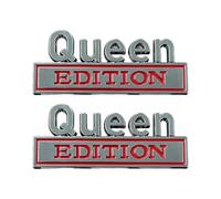 Queen 3D Sticker | 2 Pieces Metal 3D Waterproof Bumper Decals, Queen Edition Emblem For Trucks SUVs Motorcycle Windscreen Door Rear Panel Fridge Business Travel Use, Handy Piece For