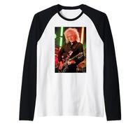 Queen & Adam Lambert Brian May Chitarrista di Dick Barnatt Maglia con Maniche Raglan
