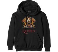 Queen 'Classic Crest' (Black) Pull Over Hoodie - NUOVO E UFFICIALE