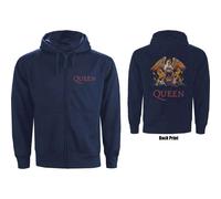Queen Classic Crest Blue ufficiale Felpa con Cappuccio