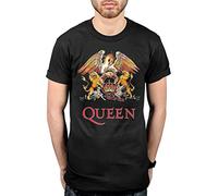 Queen Classic Crest T-Shirt, Nero (Schwarz-Schwarz), L Uomo