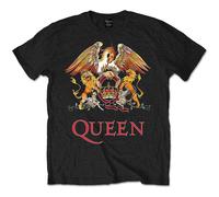 Queen Classic Crest T-Shirt, Nero (Schwarz-Schwarz), XL Uomo