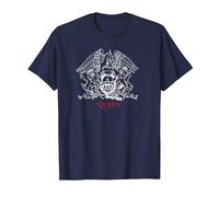 Queen Crest Ufficiale Maglietta, Uomo, Navy, 4XL