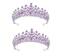 Queen Crown, 2pcs Rhinestone Wedding Crowns and Tiaras Princess Crown Zinc Legato Squisito Rhinestone Bride Bride Crown Bride Head Abch (Beufeea41rmh2-11)