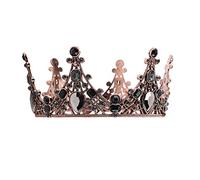 Queen Crown Cake Topper Metal Pearl Baroque Style Mini Crown Cake Decorator per forniture per feste di compleanno di matrimonio Black 12x6cm