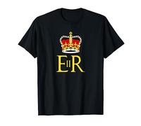Queen Elizabeth II Royal Coat of Arms Emblema Monarch Crown Maglietta
