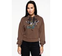 Queen Felpa con cappuccio in paraffina QKI14002 Marrone scuro S Marrone