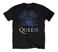 Queen Freddie Mercury Blue Crest on Black autorizzato Uomo maglietta