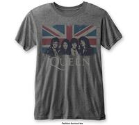 Queen Freddie Mercury Union Jack Burnout autorizzato Uomo maglietta