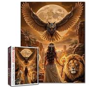 Queen GILR - Puzzle da 1000 pezzi per adulti gufo custode pittura puzzle leone animale 1000 pezzi lupi donna sexy e fauna selvatica fai da te puzzle famiglia impegnativo gioco boho regalo