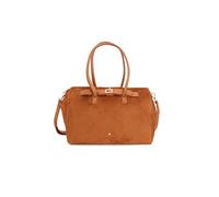 QUEEN HELENA Borsa Grande a Mano in Suede con Tracolla Rimovibile Donna LW208 (Marrone)