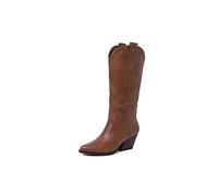 QUEEN HELENA Camperos Stivali a Punta Texani Stivaletti con Tacco Western Cowboy Donna X28-111 (Cuoio, Sistema Taglie Calzature EU, Adulto, Donna, Numero, Media, 36)