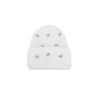 QUEEN HELENA Cappello Invernale Caldo Berretto Morbido con Strass Zuccotto Donna CP06 (IT, Testo, Taglia Unica, Bianco)
