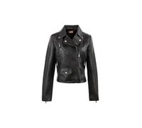 QUEEN HELENA Chiodo Giacca in Ecopelle Giubbino Corto Borchiato Giacchetta Biker Comoda Casual Leggera Donna Y3005 Nero M