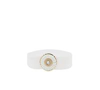 QUEEN HELENA Cinta Elastica Gioiello Cintura a Fascia Elegante Elasticizzata Donna CI018 (Bianco, Taglia Unica)