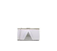 QUEEN HELENA Pochette Leggera Rigida Clutch Elegante a Mano e Tracolla Borsetta da Cerimonia Festa Evento Donna (S7009 Argento)