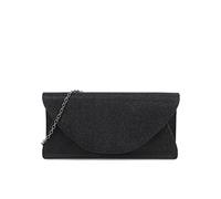 QUEEN HELENA Pochette Leggera Rigida Clutch Elegante a Mano e Tracolla Borsetta da Cerimonia Festa Evento Donna (S608G NERO)