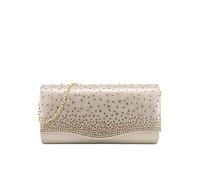 QUEEN HELENA Pochette Leggera Rigida Clutch Elegante a Mano e Tracolla Borsetta da Cerimonia Festa Evento Donna (S605 ORO)