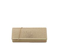 QUEEN HELENA Pochette Leggera Rigida Clutch Elegante a Mano e Tracolla Borsetta da Cerimonia Festa Evento Donna (S610 ORO)