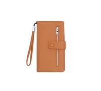 QUEEN HELENA Portafoglio con Zip e Laccetto da Polso Mini Pochette Donna PF22-8 (Marrone)