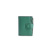 QUEEN HELENA Portafoglio Piccolo Corto con Chiusura Lampo e Bottone Porta Carte Donna PF22-2 (Verde)
