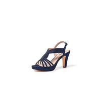 QUEEN HELENA Scarpe Eleganti con Tacco Sandali con Pochette Donna S2702 (S2702 Blu, numeric_37)