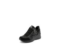 QUEEN HELENA Sneakers Donna con Zeppa e Zip Laterale X35-38 | Scarpe da ginnastica donna, tomaia in microfibra e PU, fodera e sottopiede in tessuto, zeppa 7 cm, lacci e zip laterale