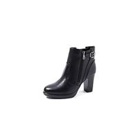 QUEEN HELENA Tronchetti con Zip Laterale Stivaletti Bassi con Tacco Donna X29-118 (Nero, Sistema Taglie Calzature EU, Adulto, Donna, Numero, Media, 36)