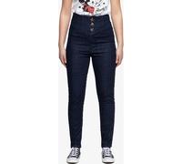 Queen Jeans a vita alta da donna Kerosin W26-L32 Blu