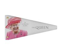 Queen Jubilee - La Regina 70 Anni - Grande Pennant Decorazione Da Parete