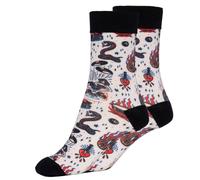 Queen Kerosin Calze Da Donna "Rock`n Roll" In Offwhite