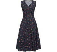 Queen Kerosin Donna Aop 50S Abito Swing Senza Maniche Retrò "Cherry" QKU46021 S Nero