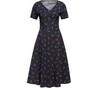 Queen Kerosin Donna Aop 50S Retro Swing Dress "Cherry" QKU46003 M Nero