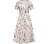 Queen Kerosin Donna Aop 50S Retro Swing Dress "Paris" QKU46007 L Bianco