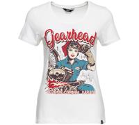 Queen Kerosin Gearhead T-shirt da donna, bianco, taglia 2XL per donne