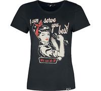 Queen Kerosin I Can Serve You Donna T-Shirt Nero XL 92% Cotone, 8% elasthane Regular