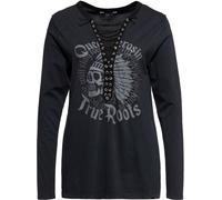 Queen Kerosin Indian Rider Queen Donna Longsleeve, nero, taglia 2XL per donne