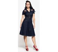 Queen Kerosin Swing Abito jeans da donna, blu, taglia 2XL per donne