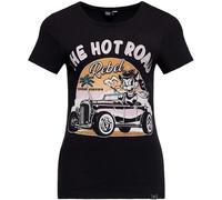 Queen Kerosin The Hot Road Rebel Maglietta da donna, nero, taglia 3XL per donne