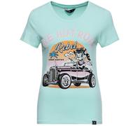 Queen Kerosin The Hot Road Rebel Maglietta da donna, turchese, taglia XS per donne