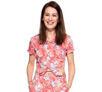 Queen Kerosin Tropical, camicetta 4XL female Rosa/Azzurro